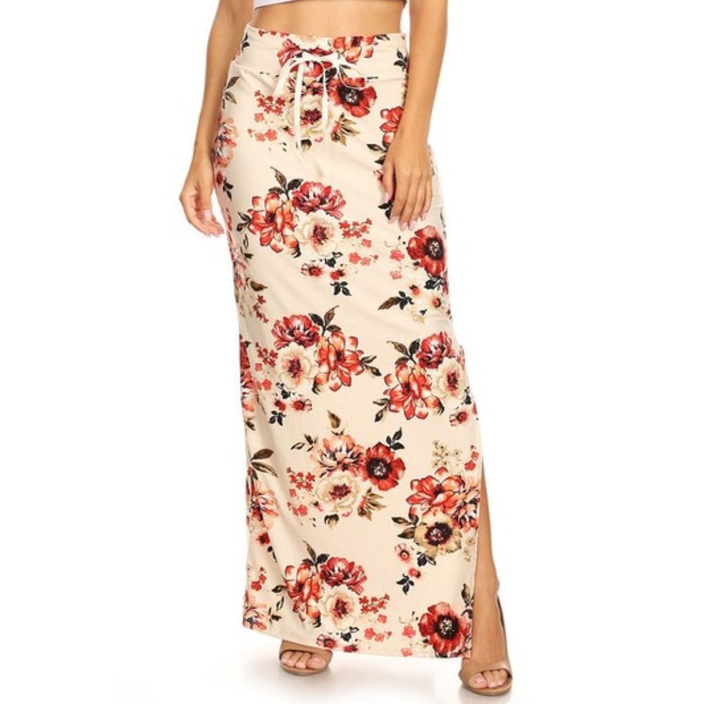 Drawstring Maxi Skirt